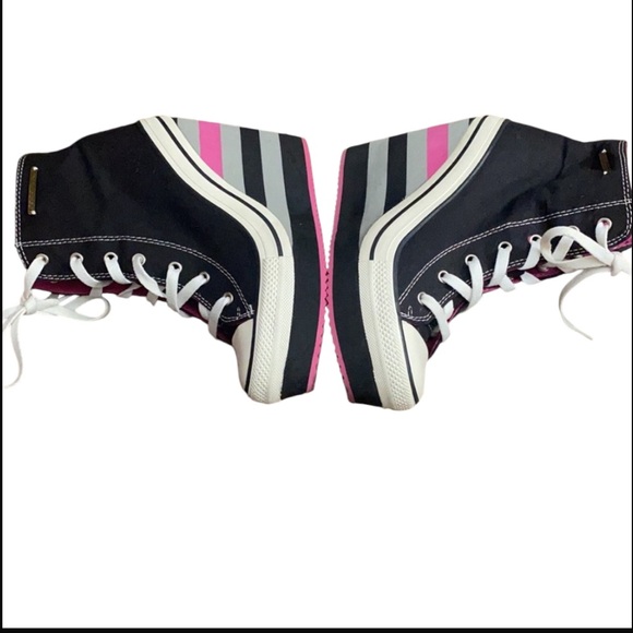 Rock & Candy| Goldluxe Wedge Platform Sneakers| Size 8|Black Pink White Gray - Picture 6 of 8